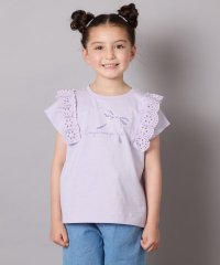 a.v.v(KID'S)/【接触冷感/ジメジメ対策】[100－150]肩フリルモチーフＴシャツ/508004948