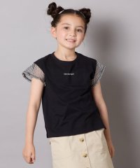 a.v.v(KID'S)/【接触冷感/ジメジメ対策】[100－160]シアーギンガムフレアスリーブＴシャツ/508103476