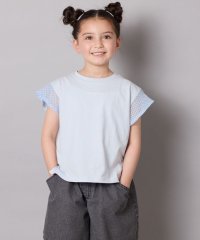 a.v.v(KID'S)/【接触冷感/ジメジメ対策】[100－160]シアーギンガムフレアスリーブＴシャツ/508103476