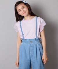 a.v.v(KID'S)/【接触冷感/ジメジメ対策】[100－160]シアーギンガムフレアスリーブＴシャツ/508103476