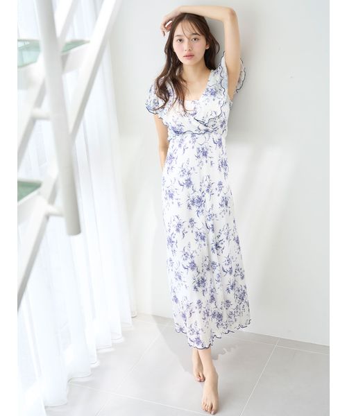 スナイデルホーム　ルームウェア　ワンピース　カシュクール　カップイン　花柄 SNIDEL HOME（スナイデルホーム）の「【ONLINE限定】カップイン