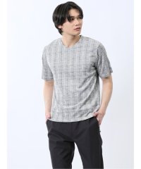 TAKA-Q/タカキュー TAKA－Q 千鳥ジャガード Vネック半袖Tシャツ/508209030