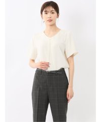 m.f.editorial/エムエフエディトリアル m.f.editorial 金具付きVネック 半袖プルオーバーブラウス/508209064