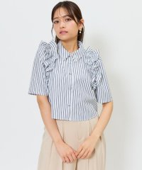 AND COUTURE/ビジュー付きストライプフリルシャツ/508094233