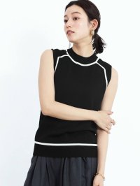 GRANDTABLE/グランターブル Grandtable 配色ノースリーブニットトップス/508210120