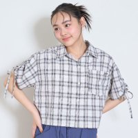 Lovetoxic/ラブトキシック Lovetoxic ドロスト半袖チェックシャツ/508208042
