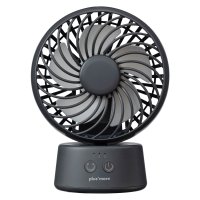 Plus more/プラスモア plus more 扇風機 卓上 首振り 風量3段階 デスク 熱中症対策 小型 コンパクト 首振り機能付 PBAF005－DG【返品不可商品】/508210813