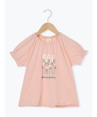 Samansa Mos2 Lagom/【吸水速乾】お花プリントパフスリーブTシャツ/508211781
