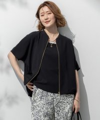 NIJYUSANKU/【一部店舗限定/吸水速乾/UVカット/接触冷感】ストレッチジョーゼット フレンチスリーブ ブルゾン/508211969