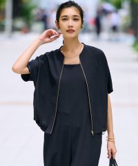 NIJYUSANKU/【一部店舗限定/吸水速乾/UVカット/接触冷感】ストレッチジョーゼット フレンチスリーブ ブルゾン/508211969