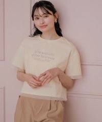 any SiS L/【洗える】シアーチュールロゴ Tシャツ/508211979