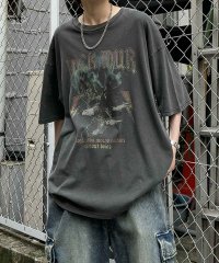 Confirm/コンファーム Confirm ヴィンテージライク ロックプリント レトロ ピグメント加工 ビッグシルエット半袖バンドTシャツ カットソー/508212314