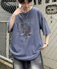 Confirm/コンファーム Confirm ヴィンテージライク ロックプリント レトロ ピグメント加工 ビッグシルエット半袖バンドTシャツ カットソー/508212314
