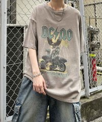 Confirm/コンファーム Confirm ヴィンテージライク ロックプリント レトロ ピグメント加工 ビッグシルエット半袖バンドTシャツ カットソー/508212314