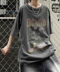 Confirm/コンファーム Confirm ヴィンテージライク ロックプリント レトロ ピグメント加工 ビッグシルエット半袖バンドTシャツ カットソー/508212314