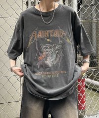 Confirm/コンファーム Confirm ヴィンテージライク ロックプリント レトロ ピグメント加工 ビッグシルエット半袖バンドTシャツ カットソー/508212314
