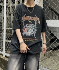 Confirm/コンファーム Confirm ヴィンテージライク ロックプリント レトロ ピグメント加工 ビッグシルエット半袖バンドTシャツ カットソー/508212314