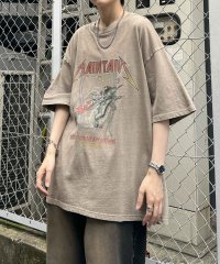 Confirm/コンファーム Confirm ヴィンテージライク ロックプリント レトロ ピグメント加工 ビッグシルエット半袖バンドTシャツ カットソー/508212314