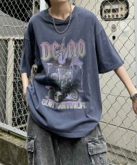 Confirm/コンファーム Confirm ヴィンテージライク ロックプリント レトロ ピグメント加工 ビッグシルエット半袖バンドTシャツ カットソー/508212314