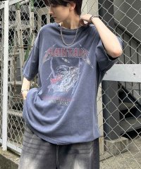 Confirm/コンファーム Confirm ヴィンテージライク ロックプリント レトロ ピグメント加工 ビッグシルエット半袖バンドTシャツ カットソー/508212314
