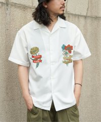 VENCE　EXCHANGE/フラワー刺繍半袖シャツ/508069989