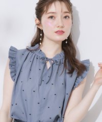 Couture Brooch/【マシンウォッシャブル】ドット刺繍リボンデザインブラウス/508194475