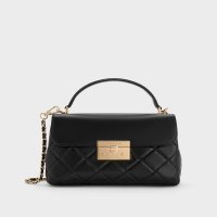 CHARLES & KEITH/Alva アルヴァ キルトチェーンストラップトップハンドルバッグ/508207699