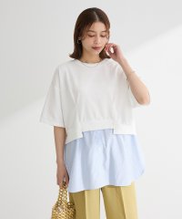 Green Parks/グリーン パークス Green Parks 裾タックミニ裏毛シャツドッキングチュニック/508212024