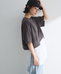 Green Parks/グリーン パークス Green Parks 裾タックミニ裏毛シャツドッキングチュニック/508212024