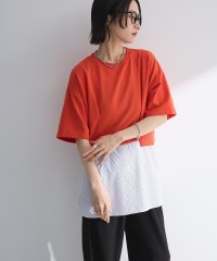 Green Parks/グリーン パークス Green Parks 裾タックミニ裏毛シャツドッキングチュニック/508212024