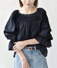 SHIPS any WOMEN/SHIPS any:〈手洗い可能〉ロープ デザイン ギャザースリーブ フレア ブラウス/508213575