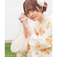 Honeys/ハニーズ Honeys 浴衣巾着 和小物 浴衣用 ゆかた用 巾着 バッグ ウォッシャブル 古風 レトロ 花柄レース ふくれジャカード ポケット付き キュート レ/508213598