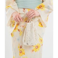 Honeys/ハニーズ Honeys 浴衣巾着 和小物 浴衣用 ゆかた用 巾着 バッグ ウォッシャブル 古風 レトロ 花柄レース ふくれジャカード ポケット付き キュート レ/508213598