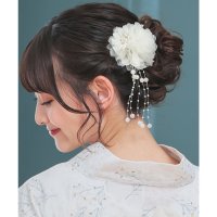 Honeys/ハニーズ Honeys 浴衣髪飾り（パール付） 和小物 髪飾り 浴衣用髪飾り パールビーズ 花 ヘアクリップ キュート ガーリー 夏 白 ゆかた 浴衣用 レディ/508213608
