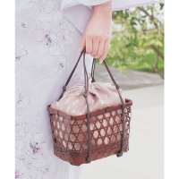 Honeys/ハニーズ Honeys 浴衣カゴ（透かし角型小） 和小物 浴衣用 ゆかた用 かごバッグ 巾着 バッグ 角型 古風 レトロ 雑材 透かし編み ジャカード 夏 レデ/508213615