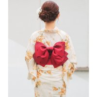 Honeys/ハニーズ Honeys 作り帯 和小物 浴衣用 結び帯 帯 ゆかた帯 浴衣帯 着付け帯 花柄 レトロ ジャカード織り 簡単着付け キュート ガーリー 夏 白 レ/508213629