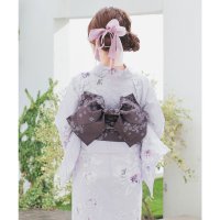 Honeys/ハニーズ Honeys 作り帯 和小物 浴衣用 結び帯 帯 ゆかた帯 浴衣帯 着付け帯 花柄 レトロ ジャカード織り 簡単着付け キュート ガーリー 夏 白 レ/508213629