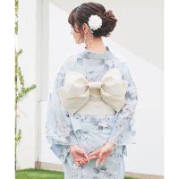 Honeys/ハニーズ Honeys 作り帯 和小物 浴衣用 結び帯 帯 ゆかた帯 浴衣帯 着付け帯 花柄 レトロ ジャカード織り 簡単着付け キュート ガーリー 夏 白 レ/508213629