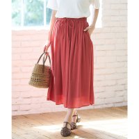 Honeys/ハニーズ Honeys ギャザースカート ボトムス スカート ロングスカート ロング丈 フレアスカート ギャザー 無地 レーヨン混 ウエストゴム 裏地付き レデ/508213637
