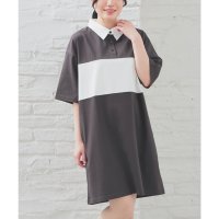Honeys/ハニーズ Honeys ラガーシャツワンピース ワンピース 半袖 ミニ丈 ラガーシャツ ひざ上 襟付き 綿100% 配色 ポケット ガーリー 夏 黒 レディース/508213651
