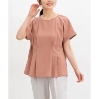 Honeys/ハニーズ Honeys ウエストタックブラウス トップス ブラウス 半袖 大きいサイズ オフィス きれいめ ウエストタック 再生ポリエステル ストレッチ レディ/508213655