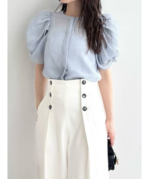 フレイアイディー　タックパフボリュームスリーブブラウス セール 30%OFF】タックパフボリュームスリーブブラウス