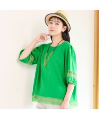 MISSEL/【一部店舗限定】レーヨン麻 パフスリーブブラウス/508214168