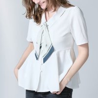 an another angelus/アンアナザーアンジェラス an another angelus 【洗える】 スカーフ付きペプラムシャツ/508214335