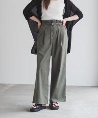 MAC HOUSE/マックハウス Mac－House nAvy SARARI ベルト付きハイウエストパンツ/508214518