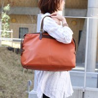 HALEINE/アレンヌ HALEINE [HALEINE]牛革 &ヌメ革レザーボストンバッグ/508214530