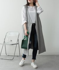 atONE/アットワン atONE ミニ裏毛ノーカラーリラックスロングベスト/508214676