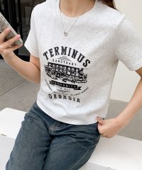 LOWO/ロワ LOWO 綿混フロントプリントTシャツ カットソー/508215051