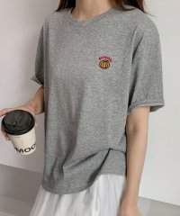 LOWO/ロワ LOWO 綿混ワンポイント刺繍Tシャツ カットソー/508215057