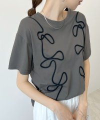 futier land/フューティアランド Futier Land コード刺繍リボン柄Tシャツ/508215273